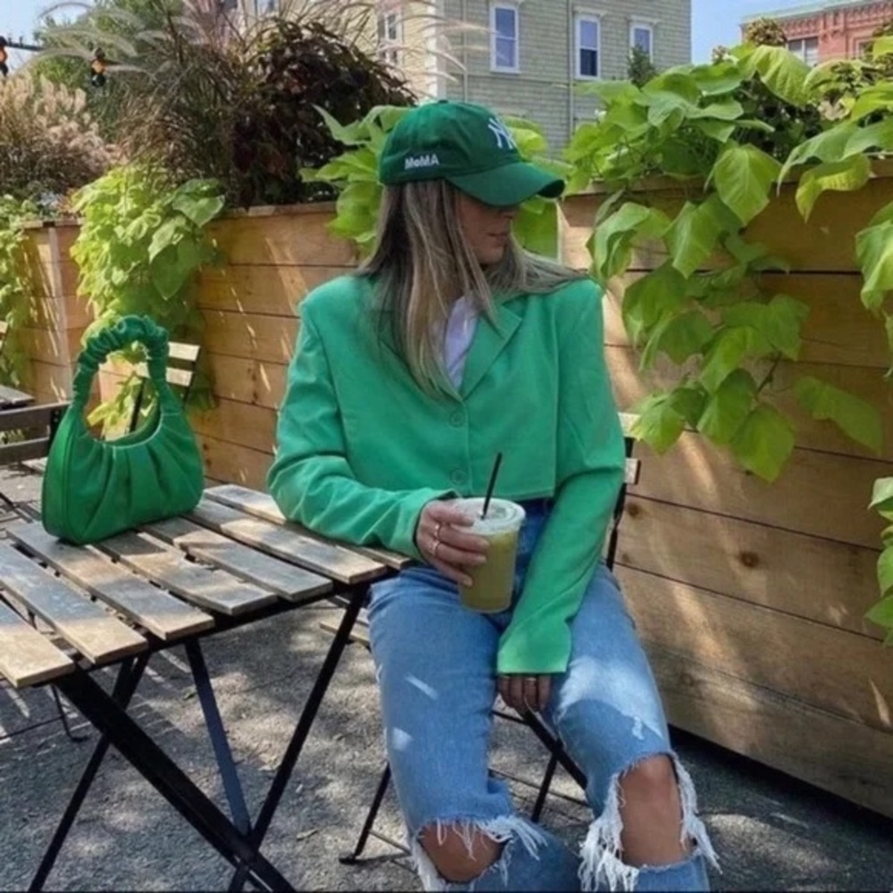 WeWoreWhat Green Cropped Blazer - Picture 2 of 5